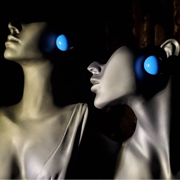 Tribal Handmade Jewelry - Ball shaped Sapphire Blue Earrings